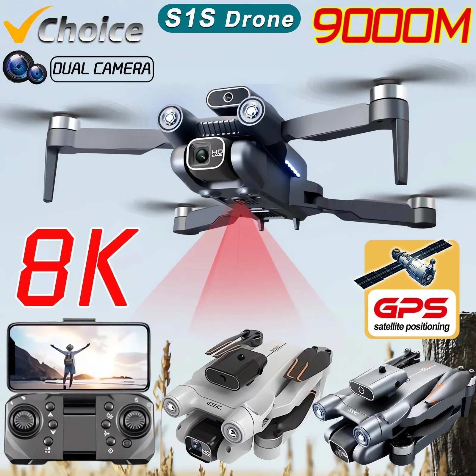 New S1S 5G GPS Drone Camera 8K - Drone Mapping บทวิจารณ์และราคา
